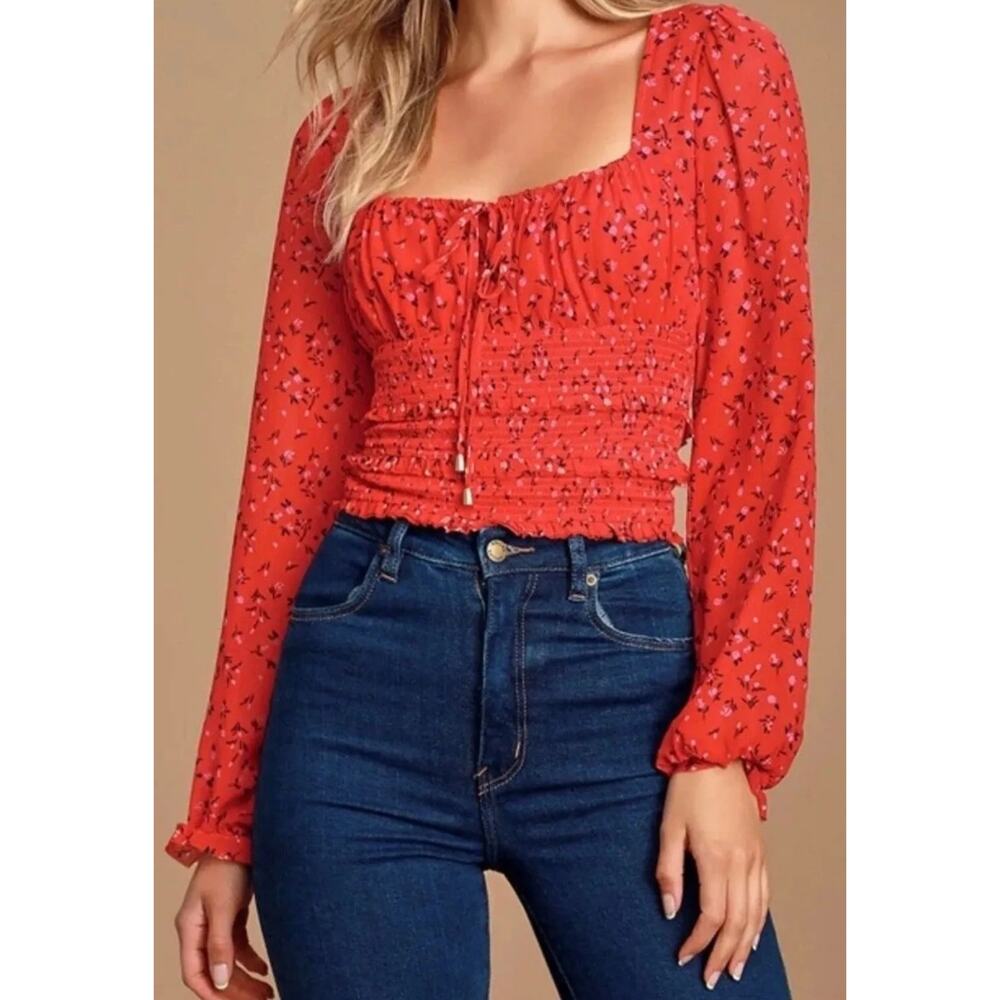 Lolita top Free People red Paisley size large